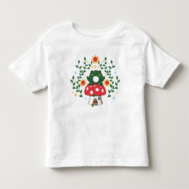 Kernästhetischer Kawaii-Frosch Kleinkind T-shirt (Vorderseite)