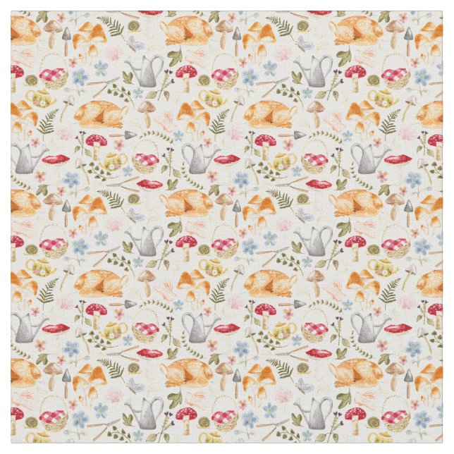 Kernästhetisches Gewebe mit Pilzen  Stoff (Nahaufnahme)