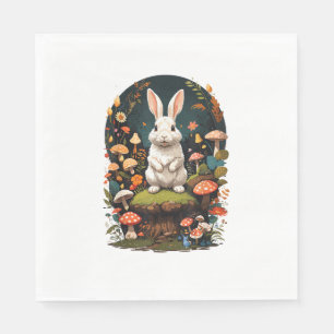 Kernästhetisches Kaninchen Floral Fairycore Fung Serviette