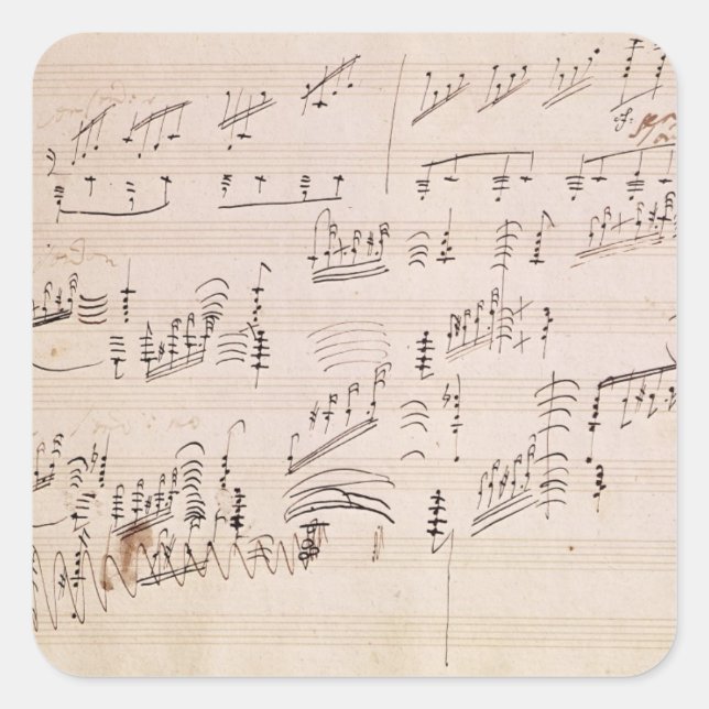 Kernblatt "Mondlicht Sonata" Quadratischer Aufkleber (Vorderseite)