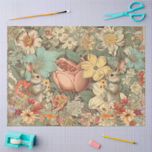 Kernbrennholz-Kaninchen-Collage Seidenpapier