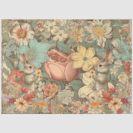 Kernbrennholz-Kaninchen-Collage Seidenpapier