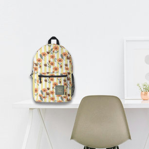 Kernbrennstein Fall Blossom auf Streifen Individue Bedruckter Rucksack