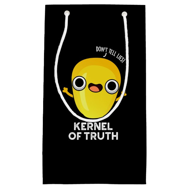 Kernel of Truth Funny Corn Pun Dark BG Kleine Geschenktüte (Vorderseite)
