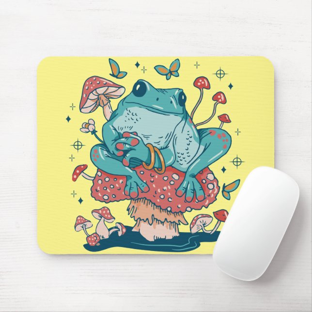 Kernfrosch auf Pilzhütte Mousepad (Mit Mouse)