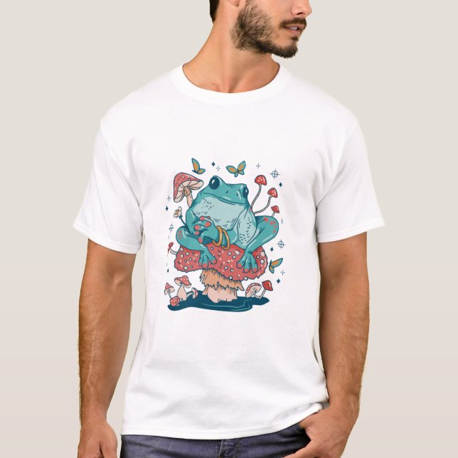 Kernfrosch auf Pilzhütte T-Shirt (Vorderseite)