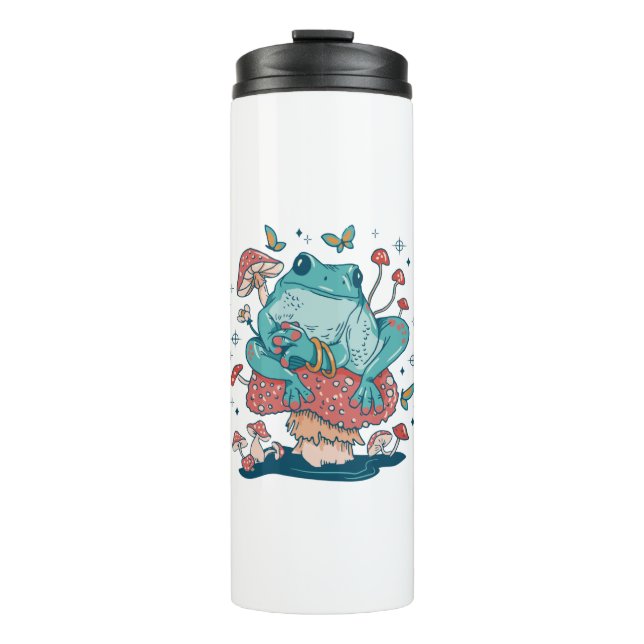 Kernfrosch auf Pilzhütte Thermosbecher (Vorderseite)