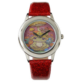 Kernfrosch-Blume-Pilze Armbanduhr