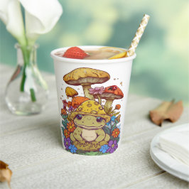 Kernfrosch-Blume-Pilze Pappbecher