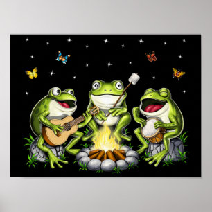 Kernfrosch-Camping Poster