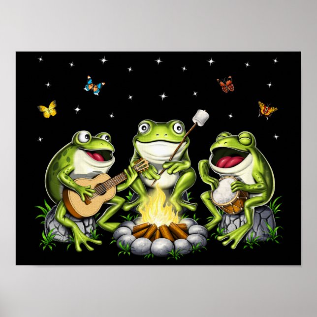 Kernfrosch-Camping Poster (Vorne)