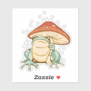 Kernfrosch mit Pilz Aufkleber