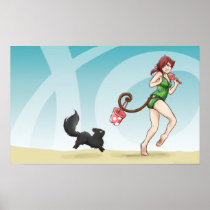 Kernfrucht-Strand Poster