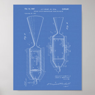 Kernisotopenmotor 1963 Patent Kunst Blaupause Poster