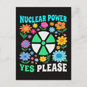 Kernkraft Ja Bitte Saubere Energie Blumen Postkarte