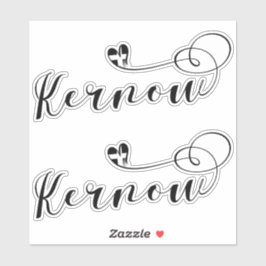 Kernow Flag in Herz, Kornisch, Cornwall Aufkleber