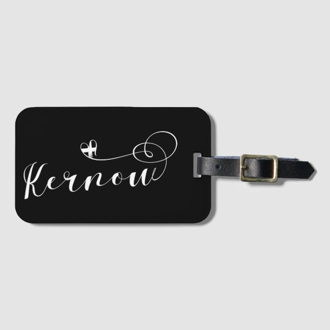 Kernow Flag in Herz, Kornisch, Cornwall Gepäckanhänger (Vorderseite (Horizontal))