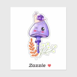 Kernpilz aus Kawaii und Schnecke Aufkleber
