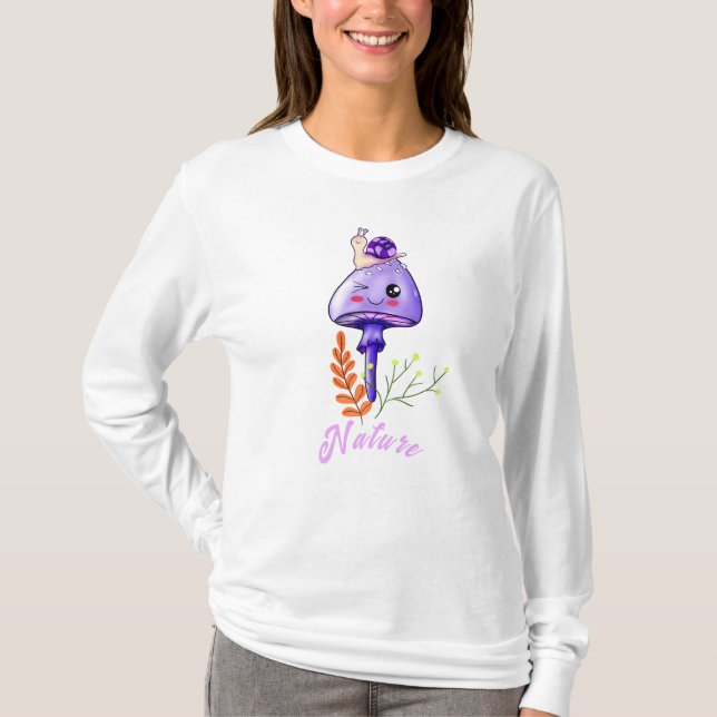 Kernpilz aus Kawaii und Schnecke T-Shirt (Vorderseite)