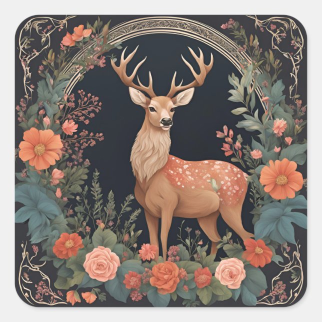 Kernwild Quadratischer Aufkleber (Vorderseite)