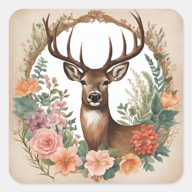 Kernwild Quadratischer Aufkleber (Vorderseite)