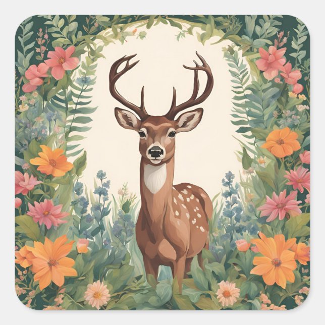 Kernwild Quadratischer Aufkleber (Vorderseite)