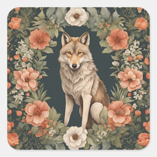 KernWolf Quadratischer Aufkleber (Vorderseite)