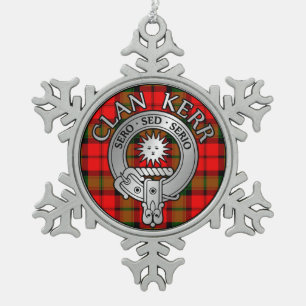 Kerr Crest & Tartan Schneeflocken Zinn-Ornament