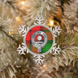 Kerr Crest & Tartan Schneeflocken Zinn-Ornament