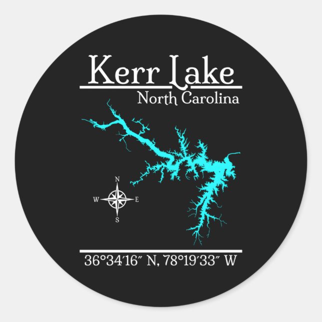 Kerr Lake North Carolina Runder Aufkleber (Vorderseite)
