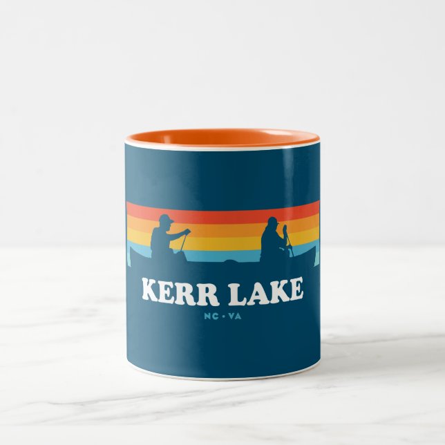 Kerr Lake Virginia North Carolina Canoe Zweifarbige Tasse (Mittel)