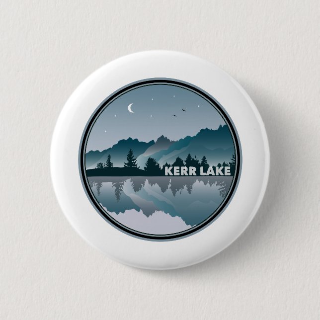 Kerr Lake Virginia North Carolina Reflektion Button (Vorderseite)