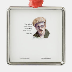 Kerr/London James Joyce & "God Spoke" Zitat Ornament Aus Metall