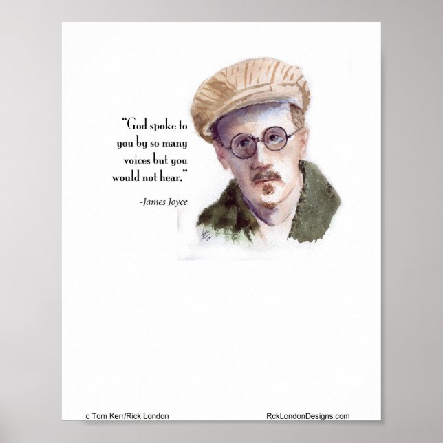 Kerr/London James Joyce & "God Spoke" Zitat Poster (Vorne)