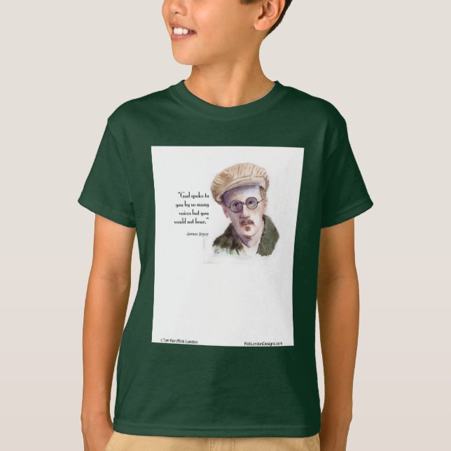 Kerr/London James Joyce & "God Spoke" Zitat T-Shirt (Vorderseite)