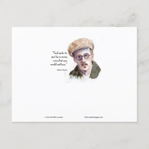Kerr/London James Joyce & "Gott sprach" Zitat Postkarte