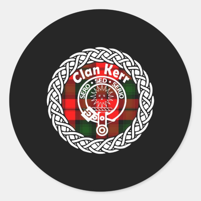 Kerr Nachname Name Scottish Clan Tan Abzeichen Cre Runder Aufkleber (Vorderseite)