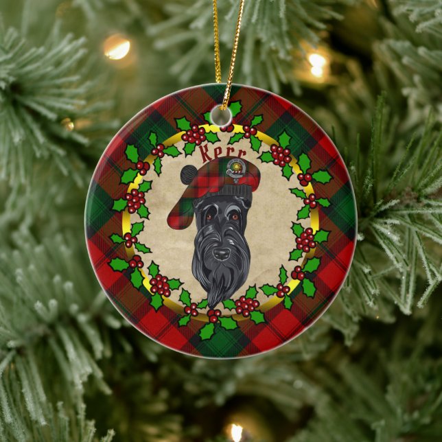 Kerr Scottie Dog Christmas Keramik Ornament (Baum)