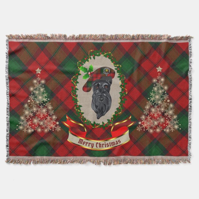 Kerr Scottie Dog Christmas Throw Blanket Decke (Vorderseite)