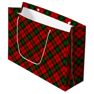 Kerr-Tartan rot grün kariert Große Geschenktüte