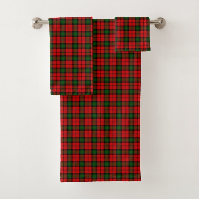 Kerr tartan rot kariert badhandtuch set (Insitu)