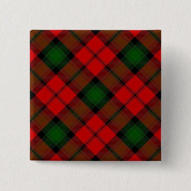 Kerr tartan rot kariert button (Vorderseite)