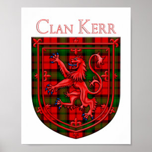 Kerr Tartan Scottish Kariert Lion Rampant Poster