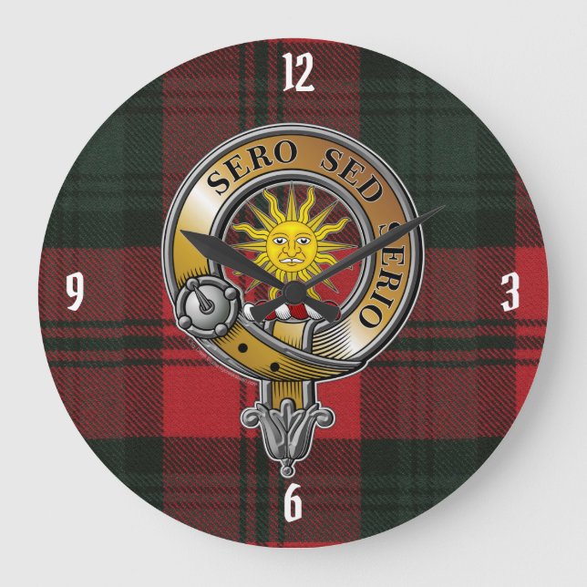 Kerr Tartan und Abzeichen Große Wanduhr (Vorderseite)
