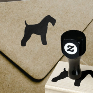 Kerry-Blau-Terrier-Silhouette Gummistempel