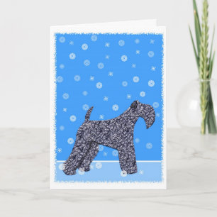 Kerry-Blau-Terrier-Weihnachtskarte Feiertagskarte
