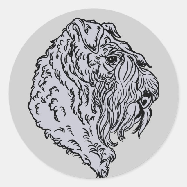 Kerry Blue Terrier Bust Runder Aufkleber (Vorderseite)
