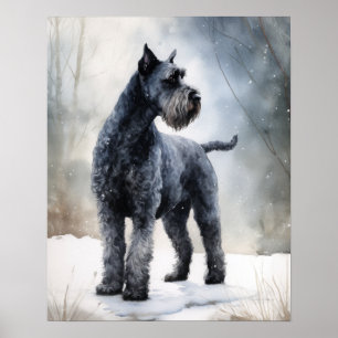 Kerry Blue Terrier Dog Art Print Poster
