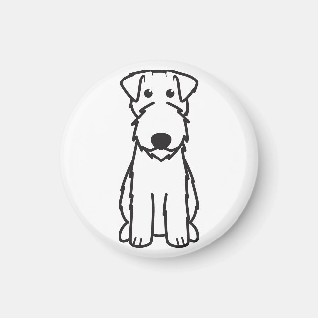 Kerry Blue Terrier Dog Cartoon Magnet (Vorne)