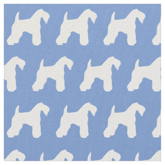 Kerry Blue Terrier Dog Silhouette Pet Light Blue Stoff (Nahaufnahme)